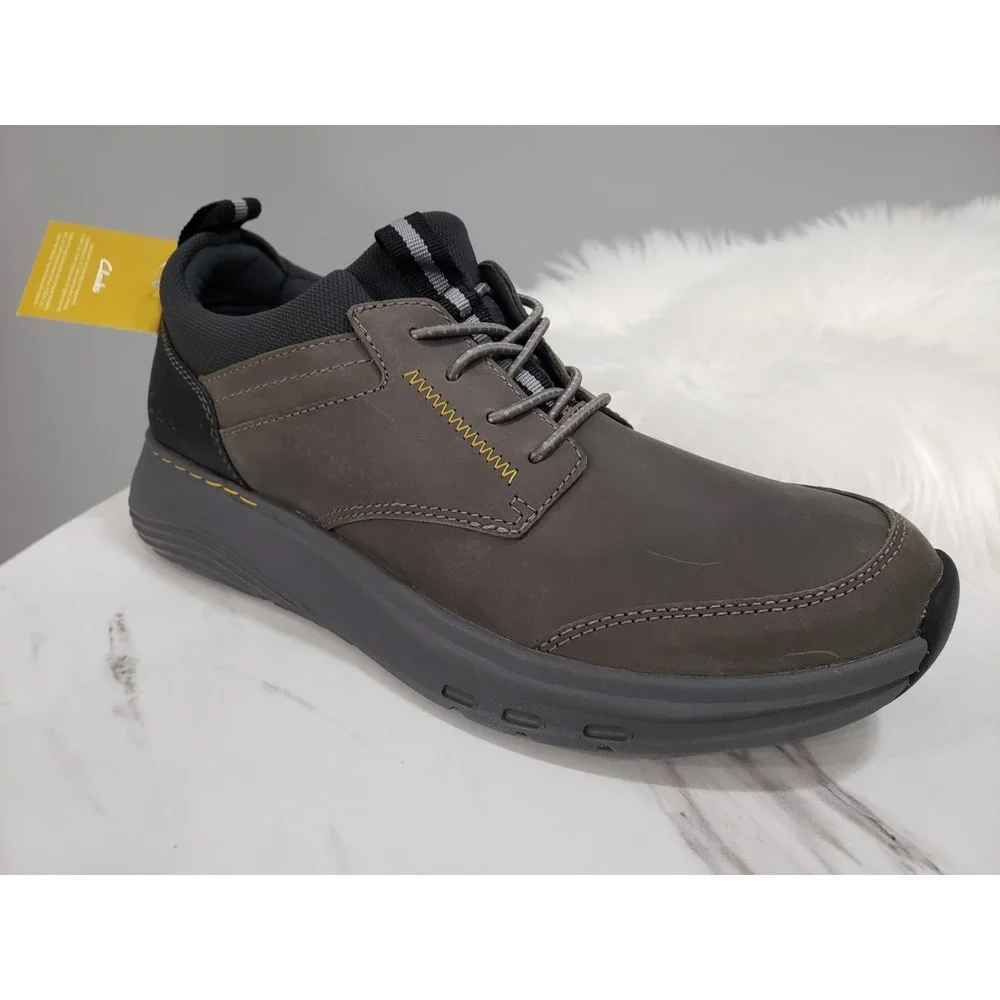 NEW NO BOX SIZE 7 Clarks Men's Motion Trek EZ Oxford Grey Leather Shoes Sneakers